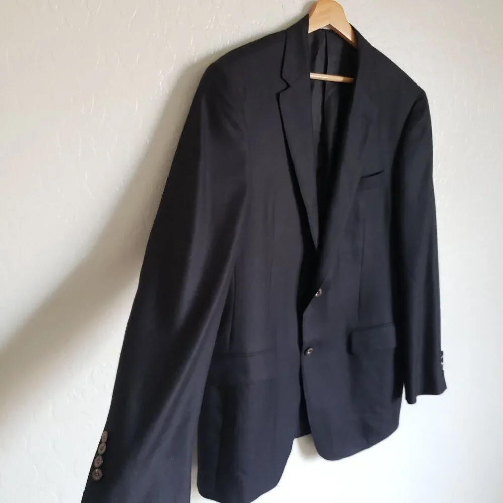 Samuelsohn 100% Cashmere Blazer Jacket Black Size Mens 42 Tall J.P.Tilford Italy